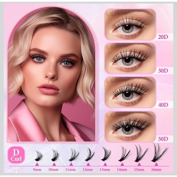 Xibigeye Eyelash Kit -640PCS Individual Lashes with Invisible Band - DIY New - Picture 4 of 5